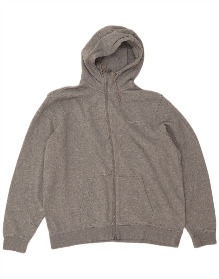 NIKE Sudadera con capucha y cremallera para hombre, talla 2XL, algodón gris