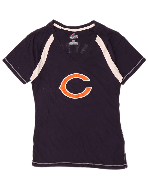 MAJESTIC Camiseta gráfica para mujer Chicago Bears Top UK 10 Small Azul marino