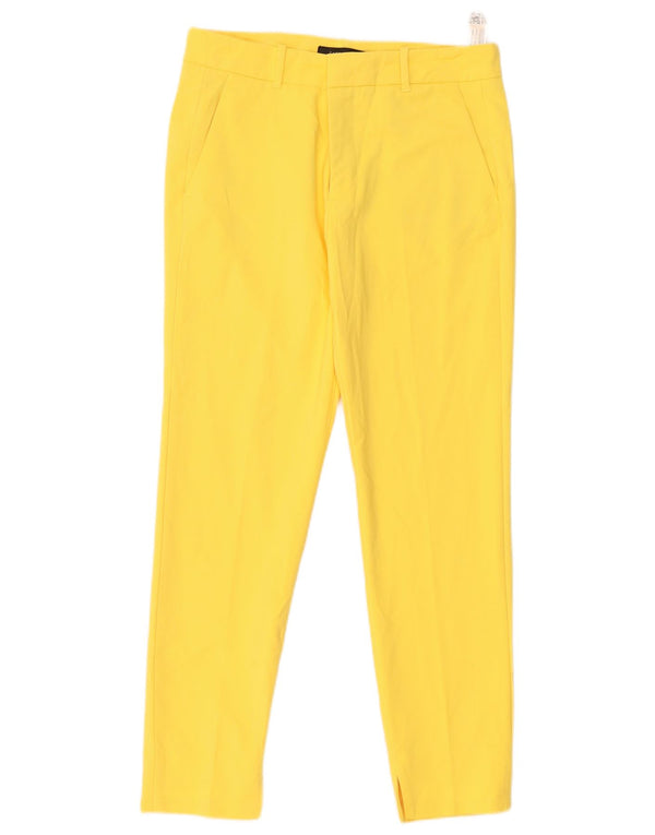 Zara Pantalón chino ajustado para mujer EU 38 Small W28 L28 Algodón amarillo