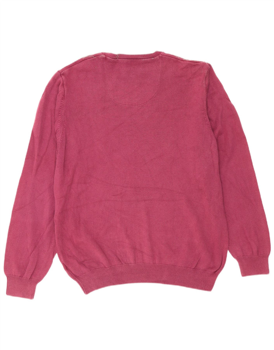 Marks & Spencer Suéter tipo jersey con cuello en V y corte regular para hombre, talla grande, color burdeos