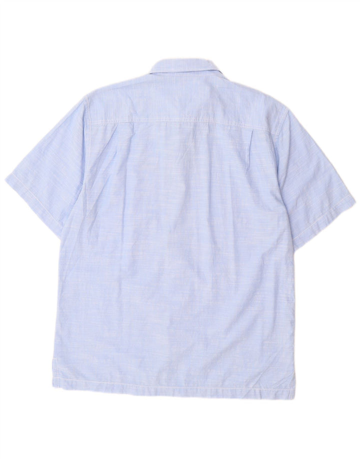 Tommy Bahama Hombre Camisa De Manga Corta De Algodón Moteado Azul Medio