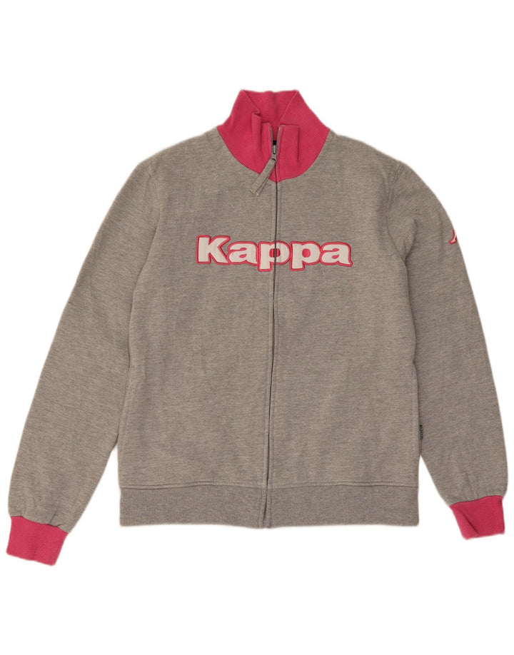 Kappa Chaqueta de chándal gráfica para mujer UK 40 Gris medio Colorblock