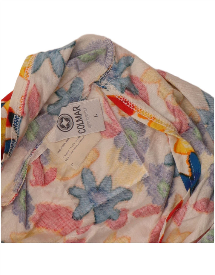 Colmar Top corto cruzado para mujer Reino Unido 44 Algodón floral multicolor grande