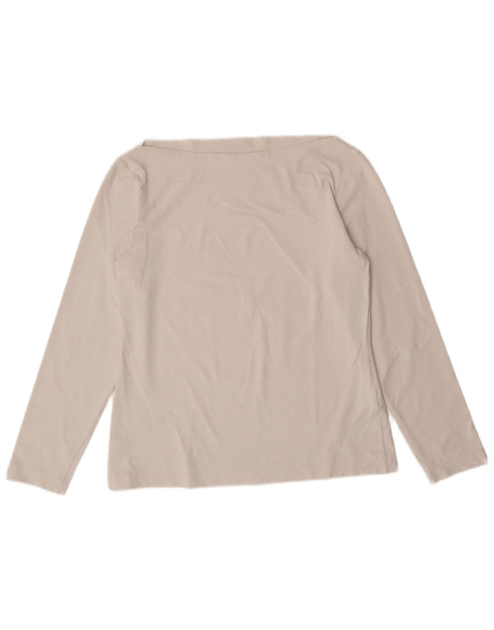 Sportmax Top corto para mujer de manga larga UK 12 Medium Off White Poliamida
