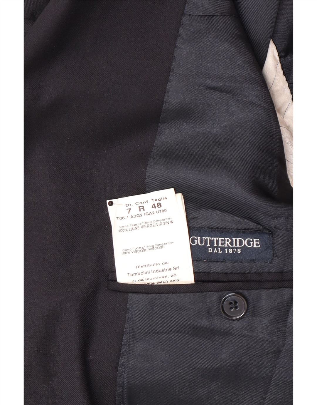 Gutteridge Chaqueta tipo blazer de 2 botones para hombre IT 48 Lana azul marino mediana
