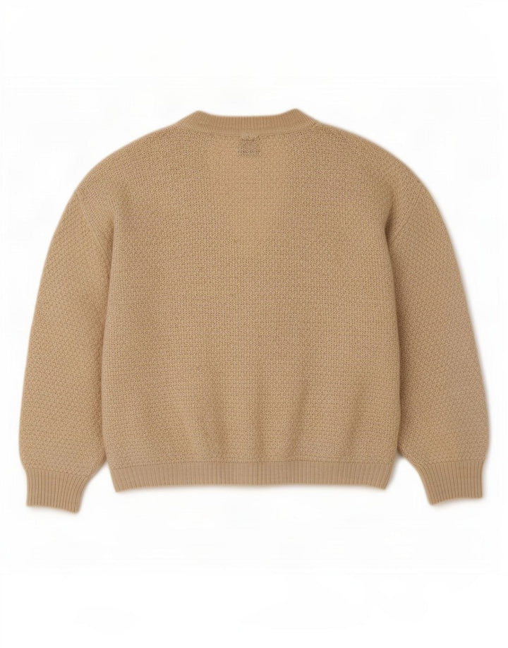 Think Pink Suéter tipo cárdigan para hombre IT 48 Lana de cordero beige medio