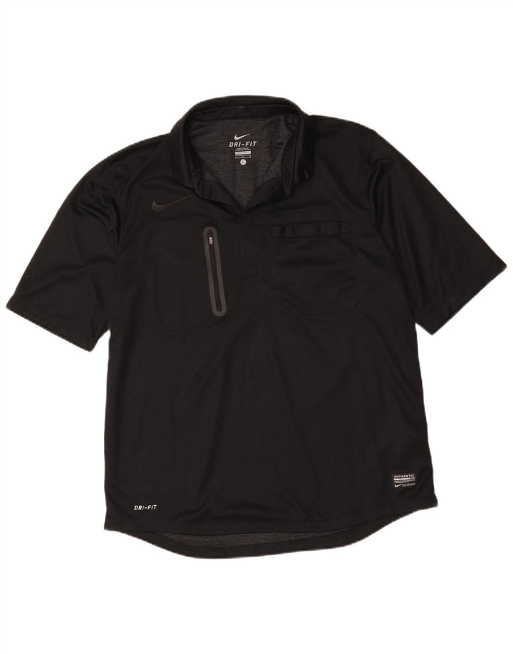 Nike Polo Dri Fit para hombre, talla grande, algodón negro