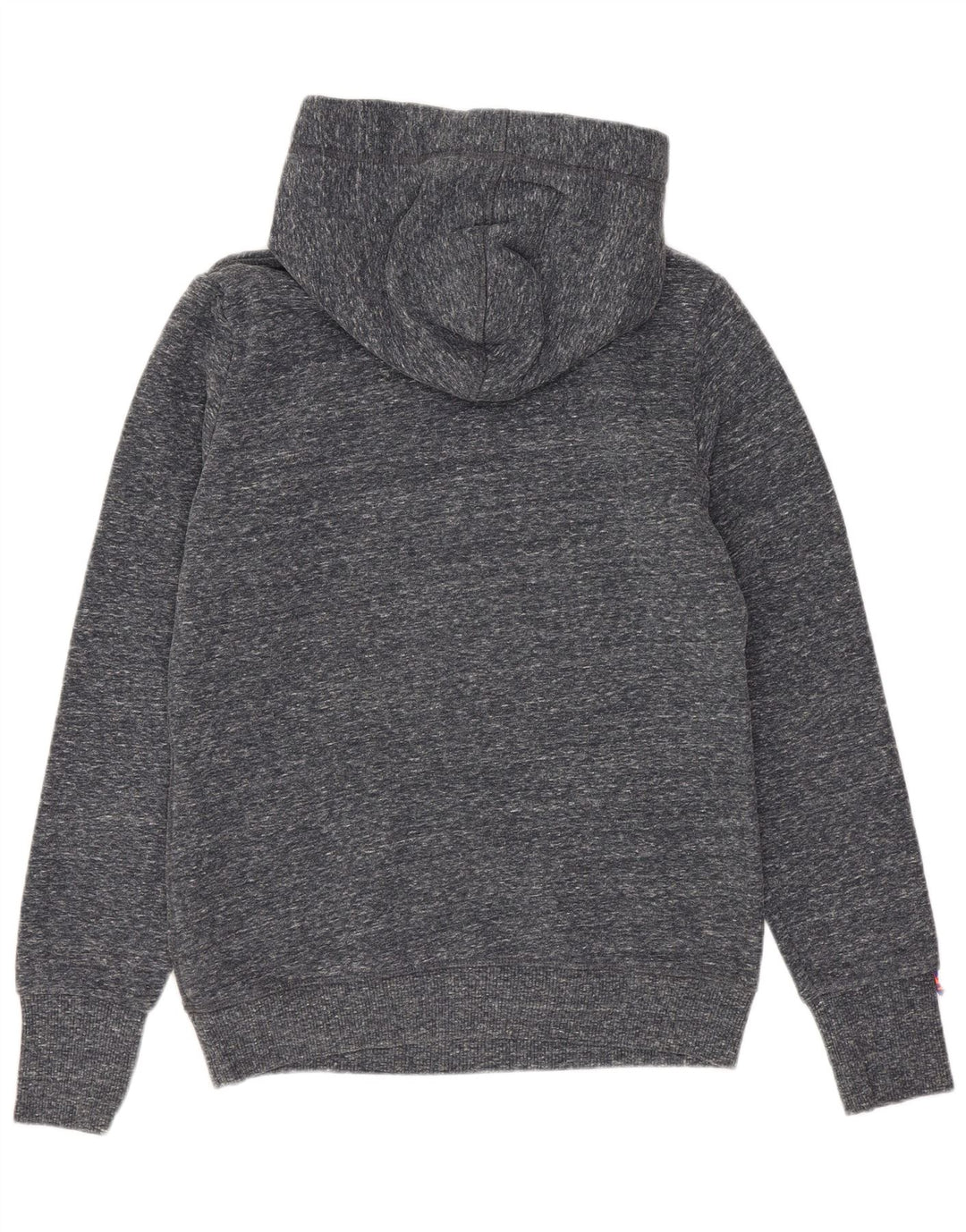 SUPERDRY Jersey con capucha gráfica para mujer UK 44 Algodón moteado gris medio