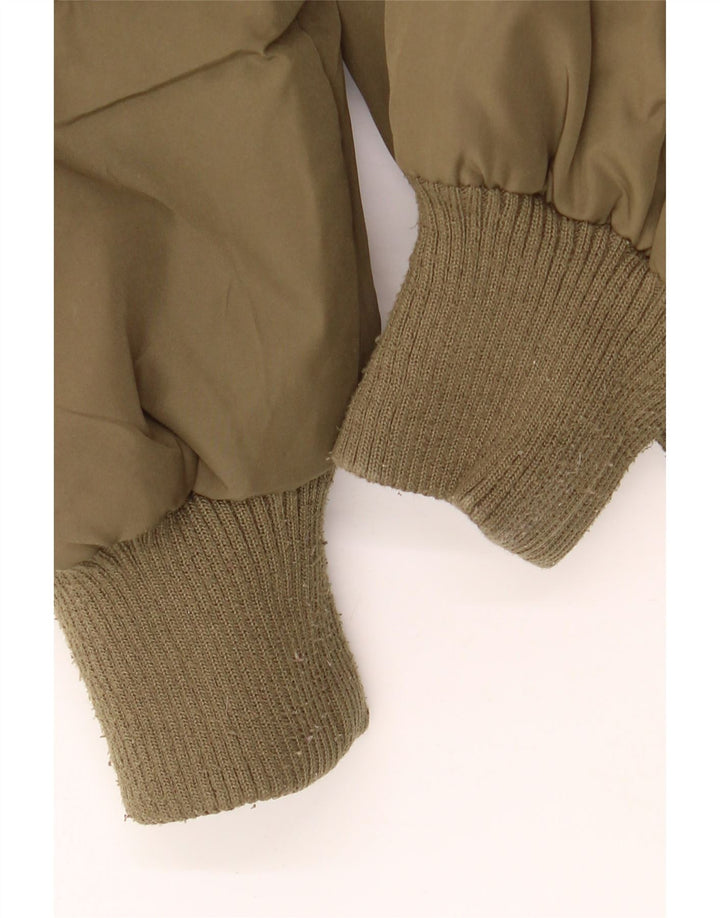 LEE Chaqueta acolchada extragrande con capucha para mujer UK 10 Small Caqui Poliéster