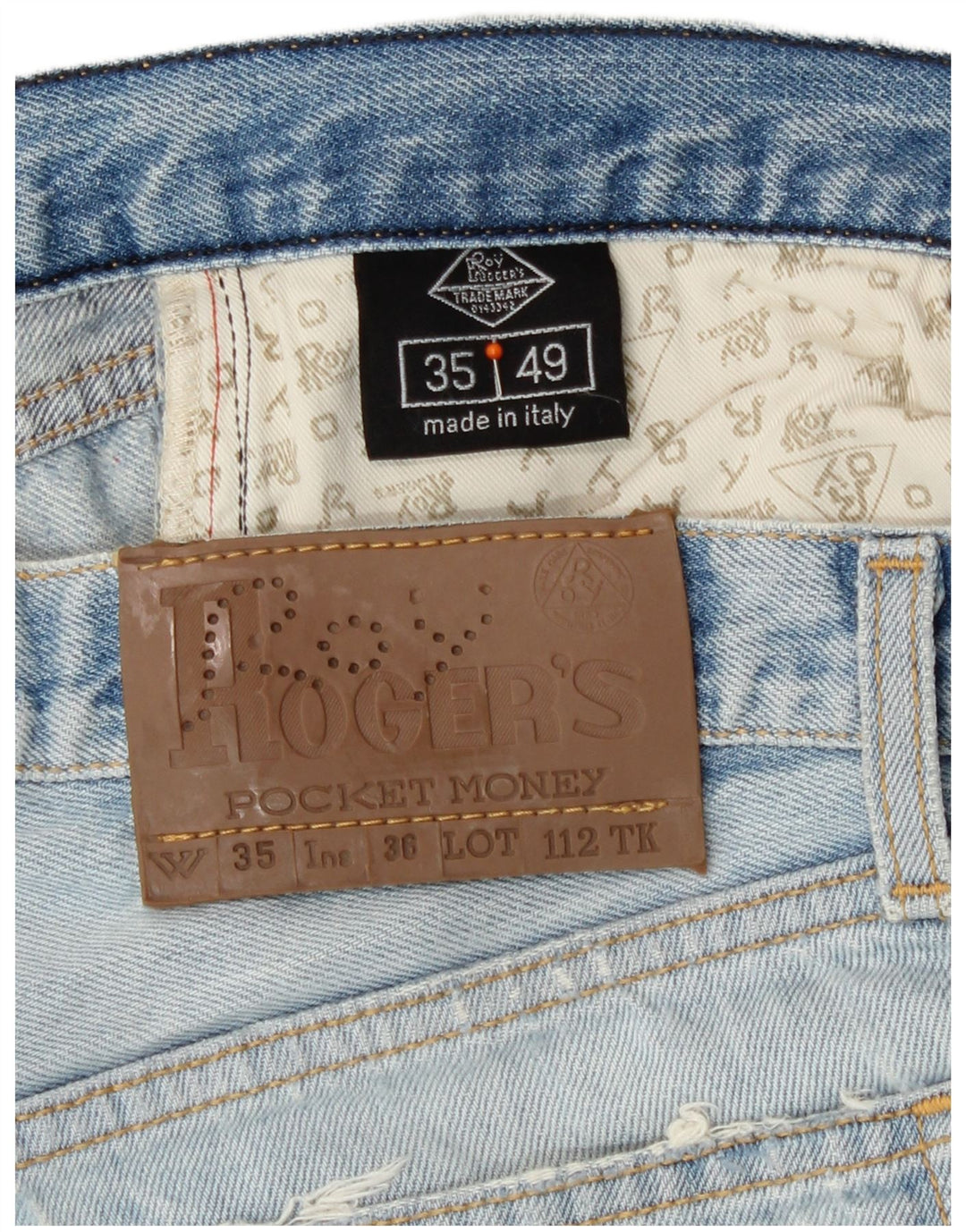 Roy Rogers Vaqueros rectos para hombre W35 L33 Algodón azul