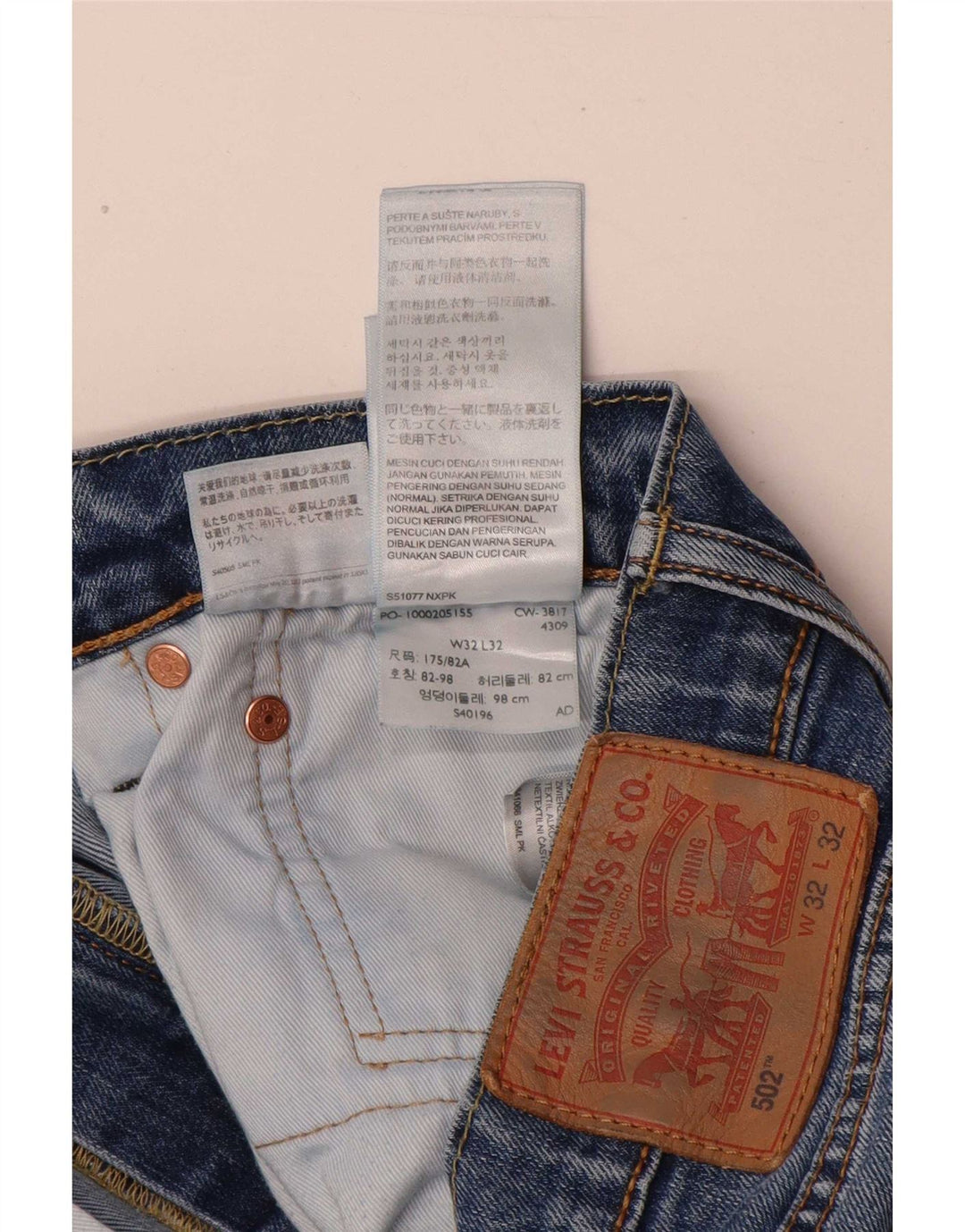 Vaqueros Levi's 502 Tapered para hombre W32 L32 Algodón azul