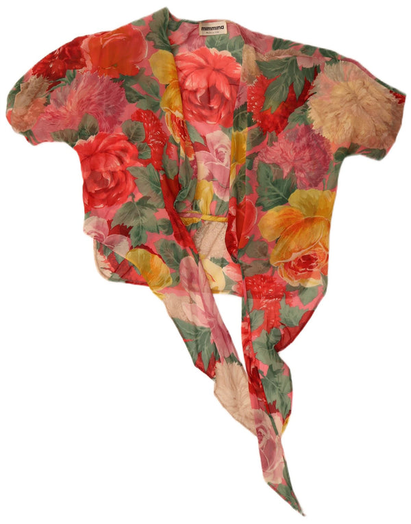 Vintage mujer 2 piezas falda set IT 42 Medio W26 Multicolor Floral