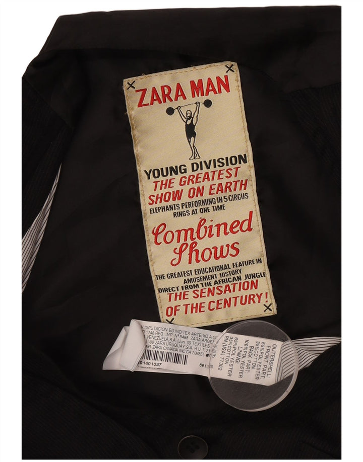 Zara Hombre Chaleco XS Negro Rayas Poliéster