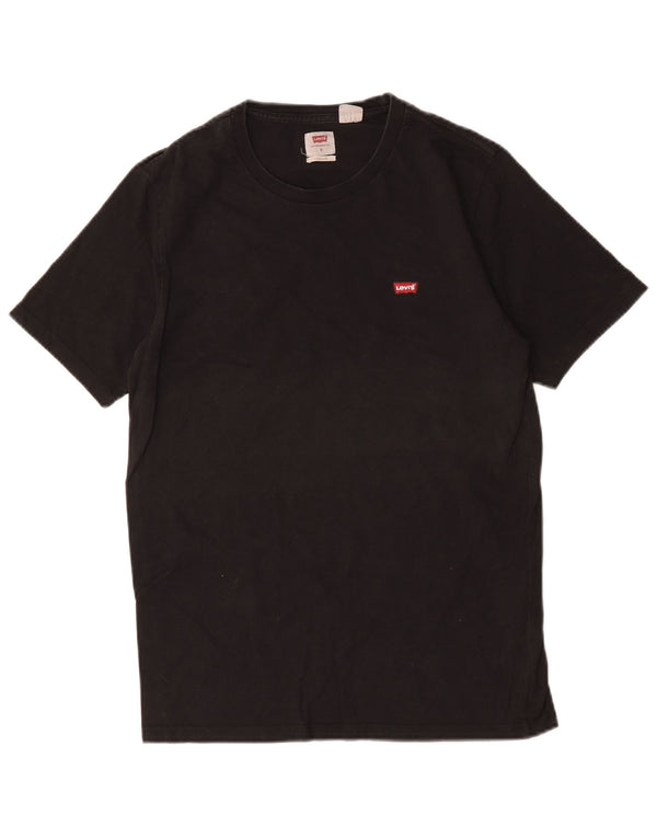 Levi's Camiseta de corte estándar para hombre, talla pequeña, algodón negro