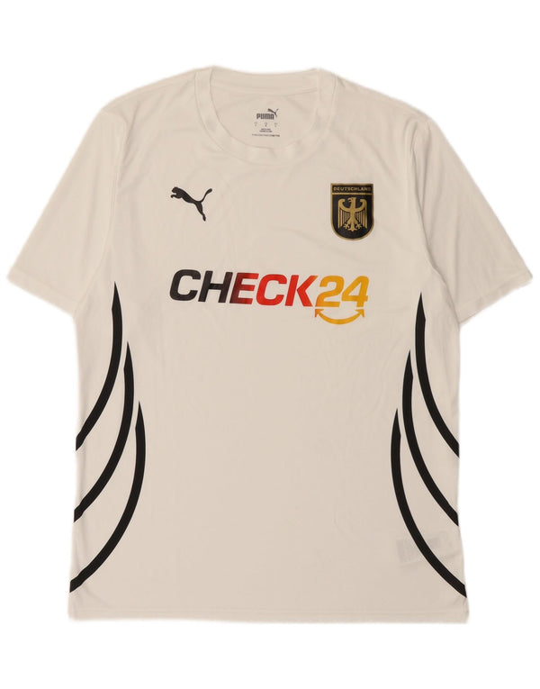 Puma Mens Deutshland Graphic Camiseta Top Grande Poliéster Blanco