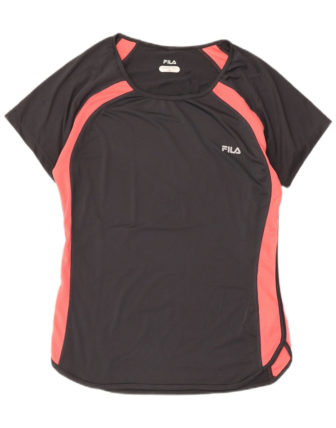 FILA Camiseta para mujer Top UK 40 Grande Negro Colorblock Poliéster