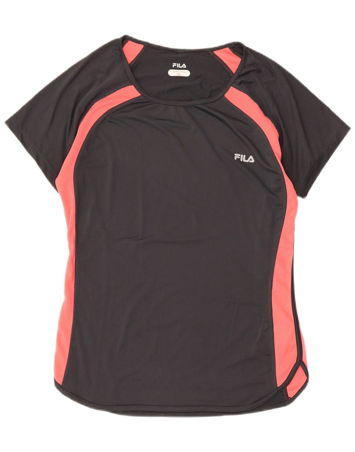 FILA Camiseta para mujer Top UK 40 Grande Negro Colorblock Poliéster