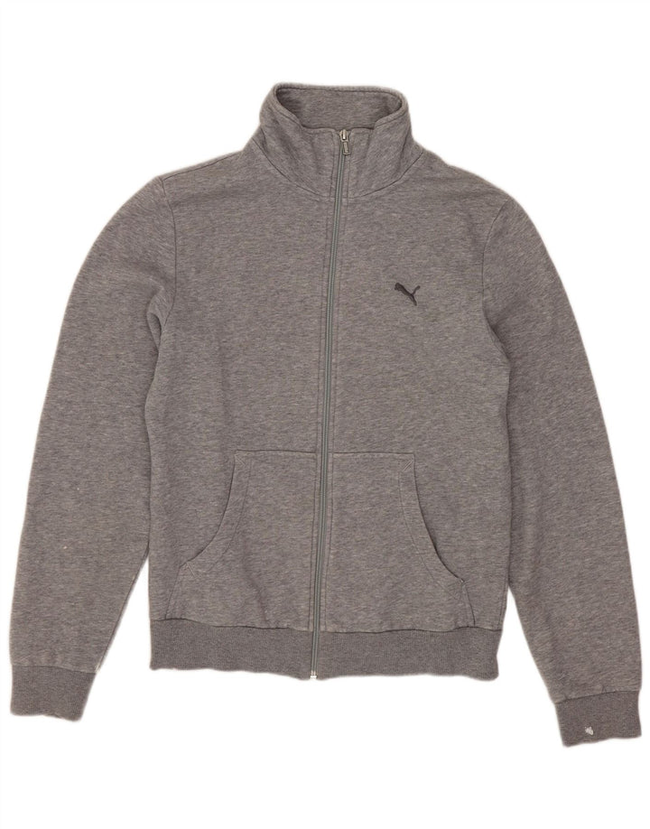 Puma Mujer Chándal Top Chaqueta Reino Unido 10 Pequeño Gris Algodón