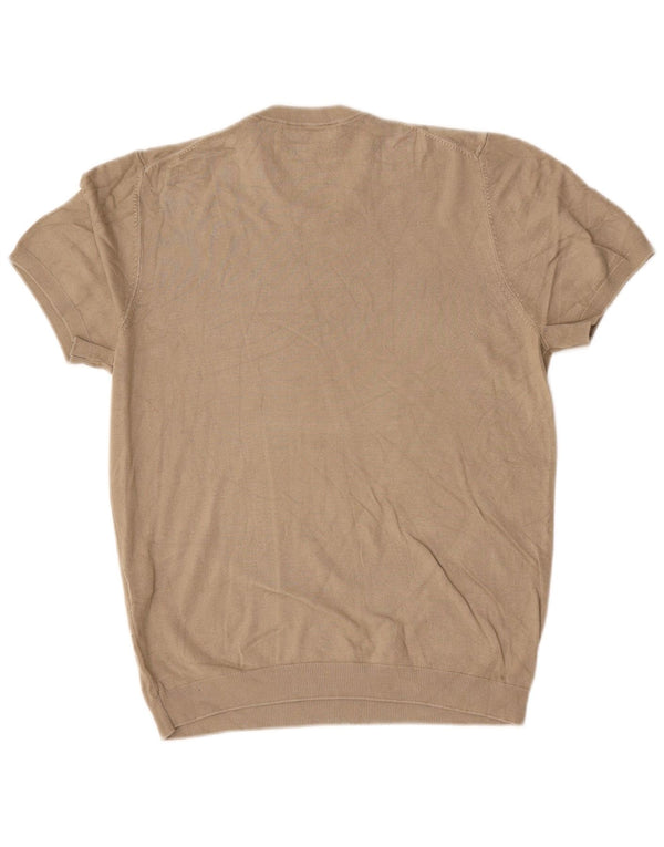 Zara Hombre Jersey De Manga Corta Con Cuello Redondo Jersey Small Marrón Viscosa