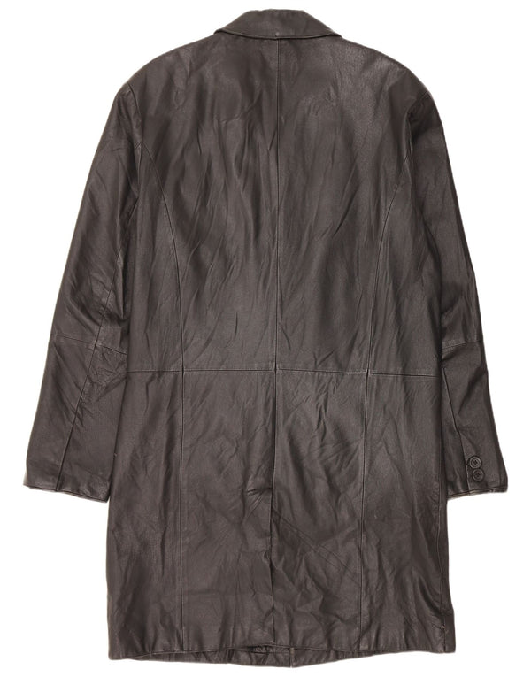 Angelo Litrico Abrigo de cuero para hombre UK 38 Medium Black Leather