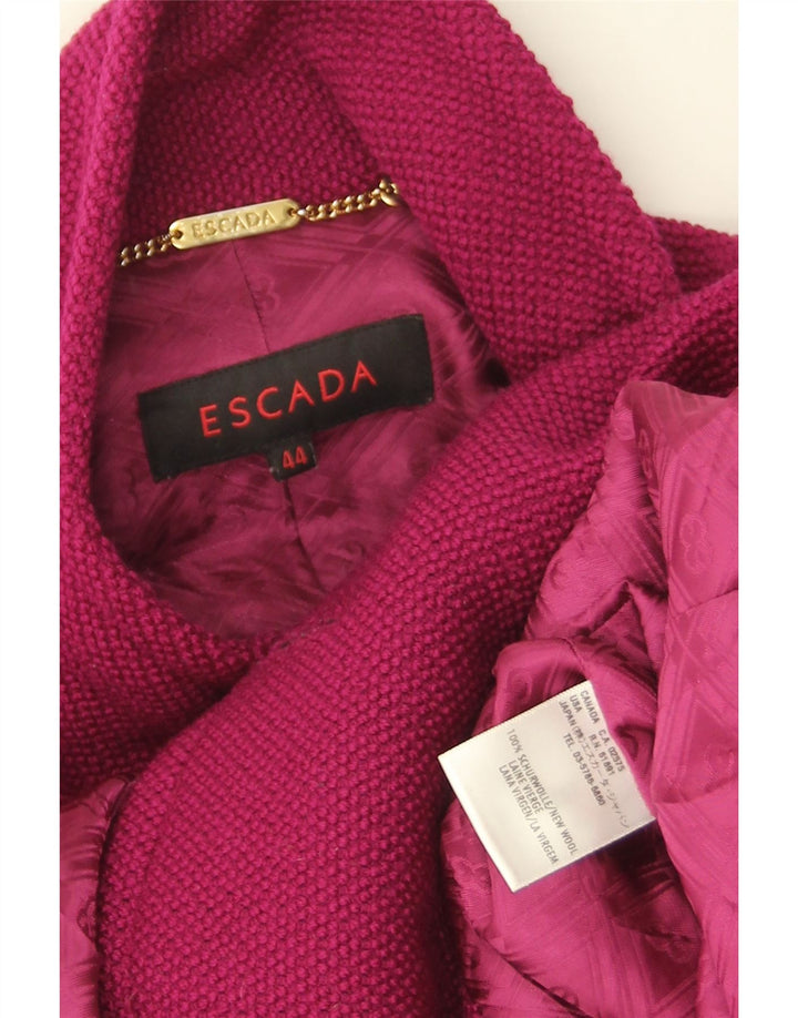 Escada Abrigo cruzado para mujer EU 44 XL Lana virgen violeta