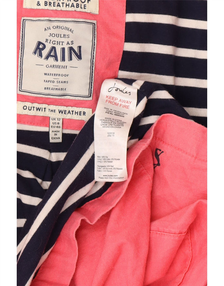 JOULES Chubasquero con capucha para mujer UK 40 Medium Pink Linen