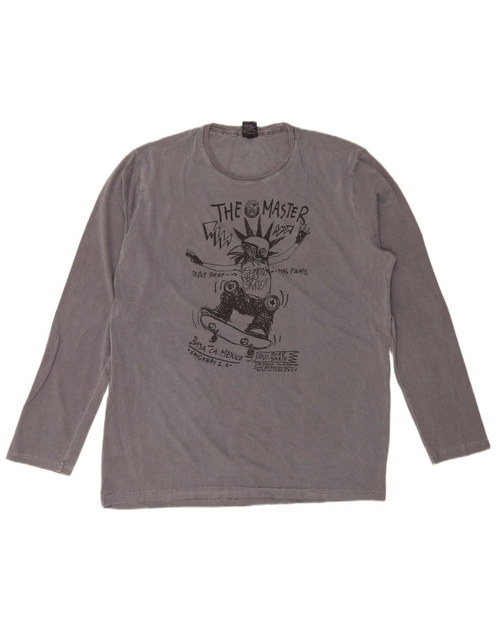 Scorpion Bay Top gráfico para hombre manga larga 2XL algodón gris