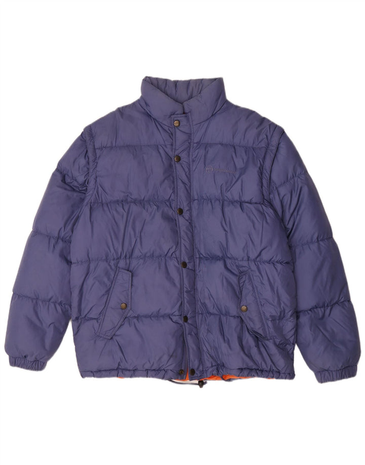 Sergio Tacchini Chaqueta acolchada con capucha para hombre UK 40 Large Poliamida azul
