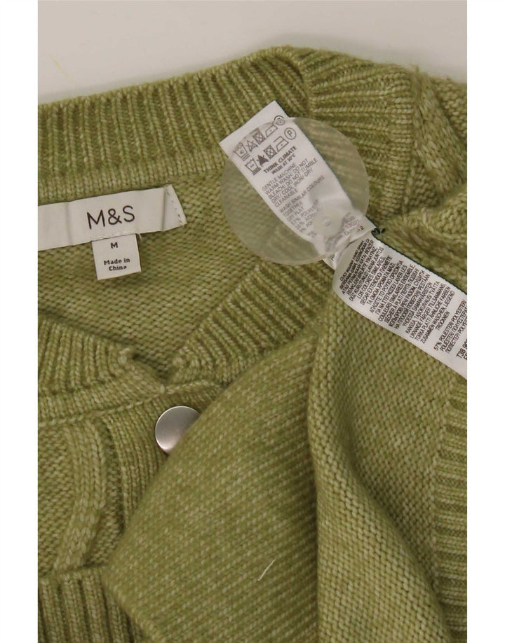 Marks & Spencer Suéter tipo cárdigan para mujer UK 40 Poliéster verde medio