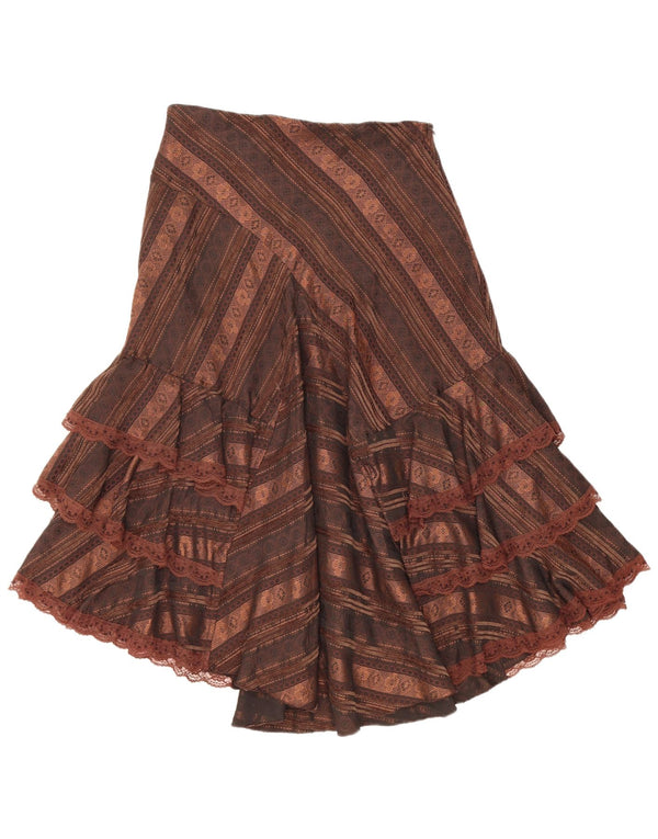Zorbe Falda asimétrica con gradas para mujer EU 38 Medium W30 Marrón a rayas