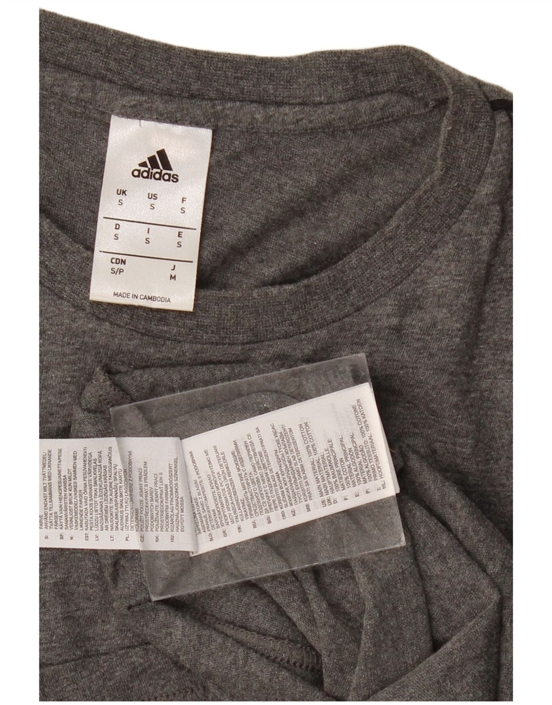 ADIDAS Camiseta gráfica para hombre Top Small Grey Cotton