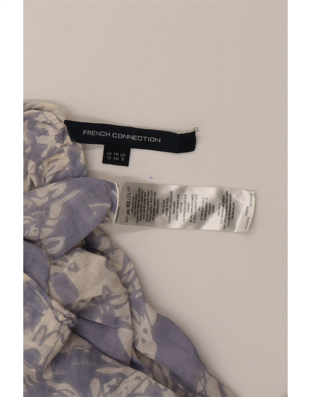 FRENCH CONNECTION Blusa camisera de manga 3/4 para mujer UK 42 Azul medio Floral