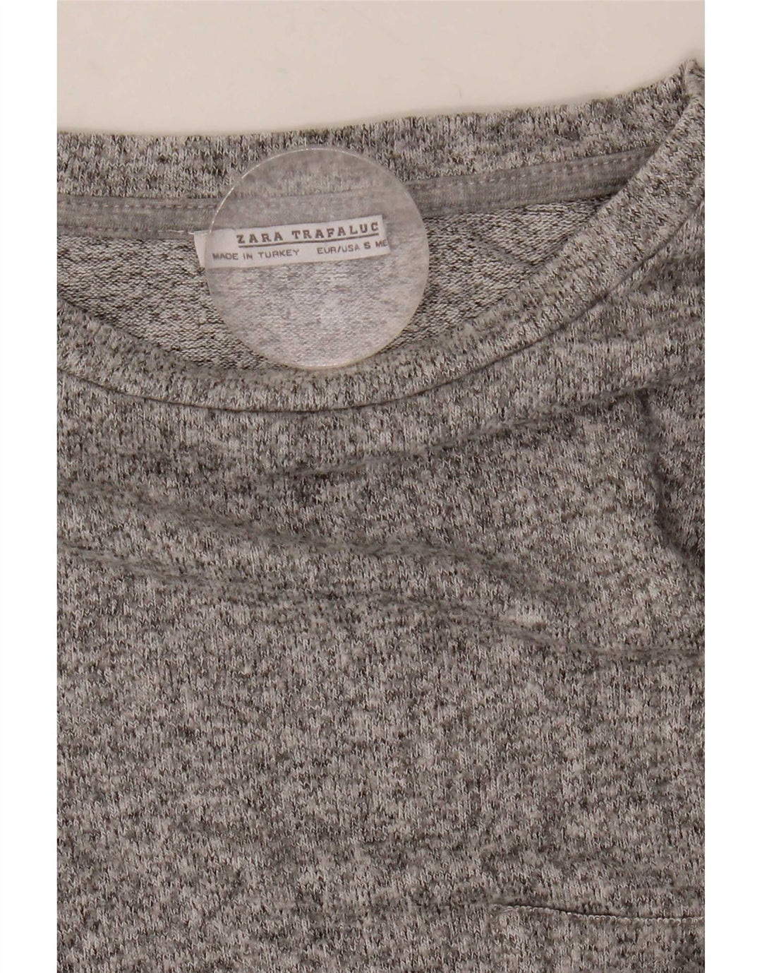 Zara Mujer Camiseta Extragrande Top UK 10 Small Viscosa Gris Moteada