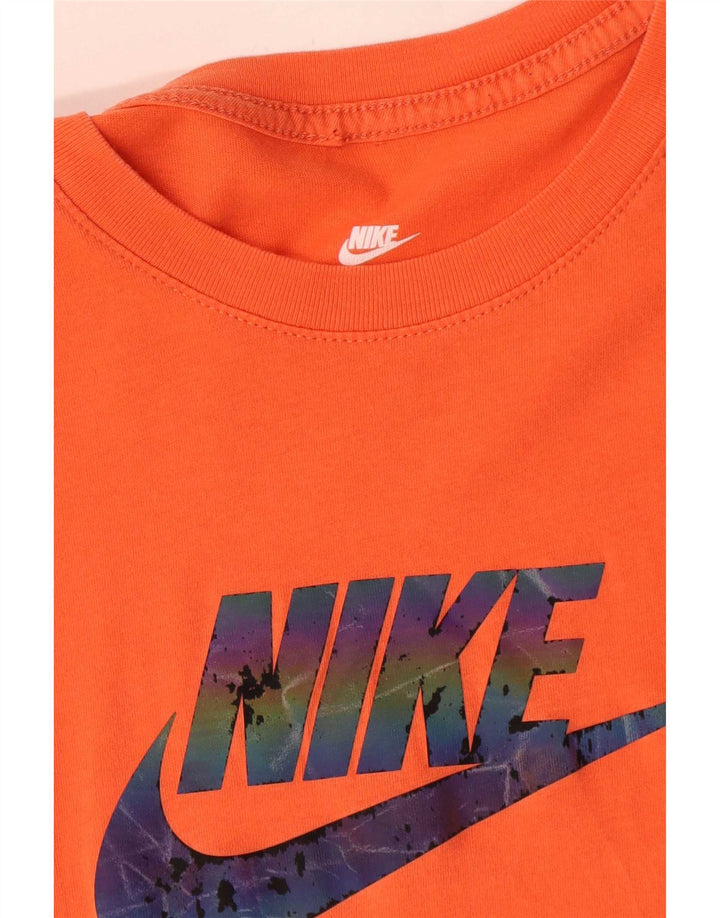 Nike - Camiseta gráfica para hombre, parte superior de algodón naranja mediano