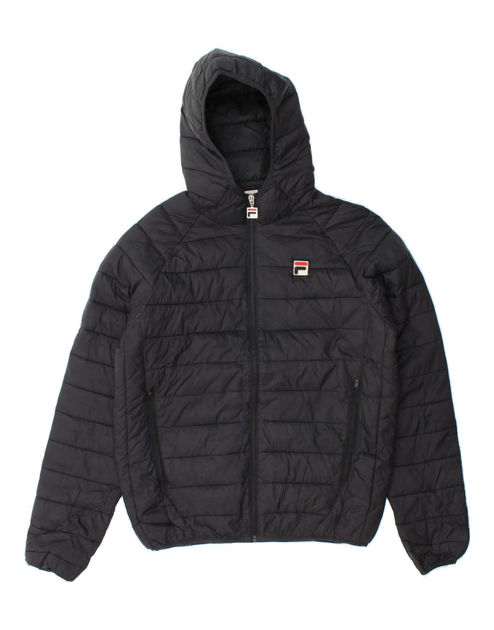 FILA Mens Hooded Padded Jacket UK 34 XS Black Polyester Vintage Fila and Second-Hand Fila from Messina Hembry 