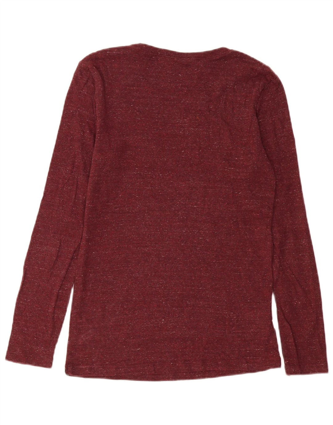 EDDIE BAUER Top de mujer de manga larga UK 12 Algodón moteado de color burdeos medio