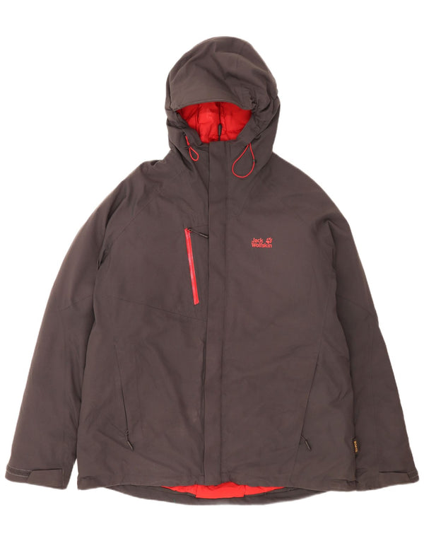 Jack Wolfskin Chaqueta de esquí acolchada con capucha para hombre UK 48 2XL Gris Poliéster Deportes