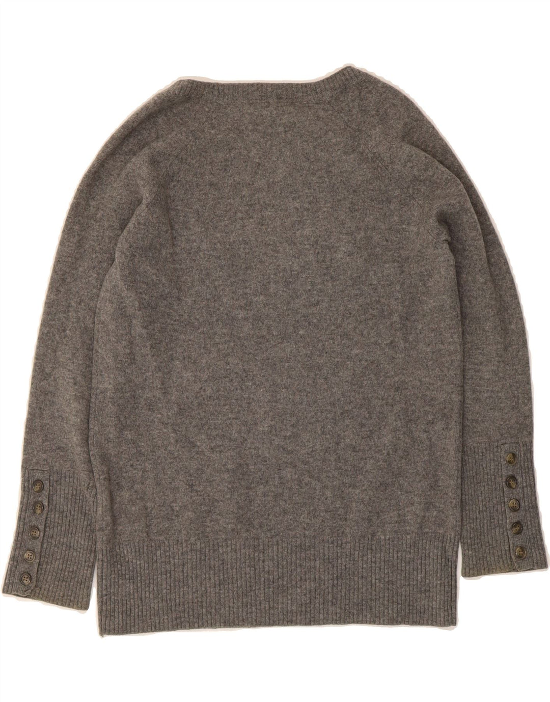 MASSIMO DUTTI Womens V-Neck Jumper Sweater UK 10 Small Grey Vintage Massimo Dutti and Second-Hand Massimo Dutti from Messina Hembry 