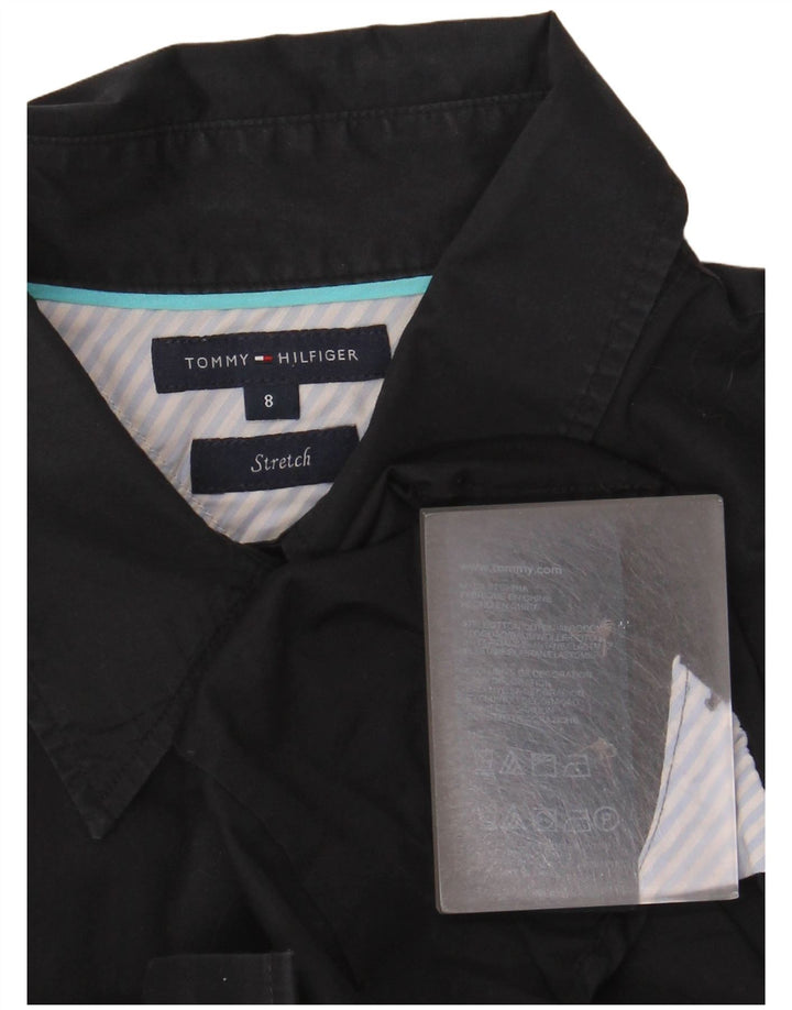 Tommy Hilfiger Camisa elástica para mujer US 8 Mediana Algodón negro