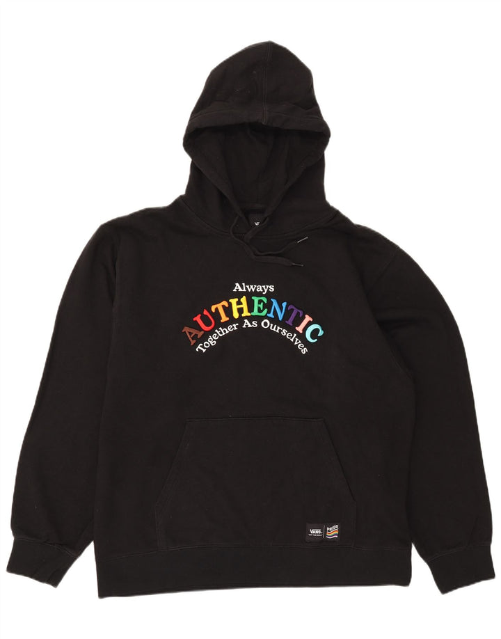 Vans Hombre Sudadera Con Capucha Gráfica Jersey Grande De Algodón Negro