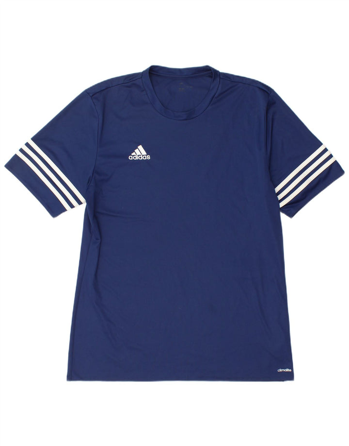 ADIDAS Camiseta Climalite para hombre Top Grande Poliéster azul marino
