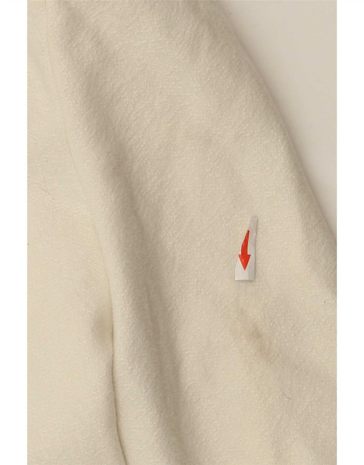 Vintage mujer Bolero chaqueta Reino Unido 10 pequeño poliéster blanco apagado