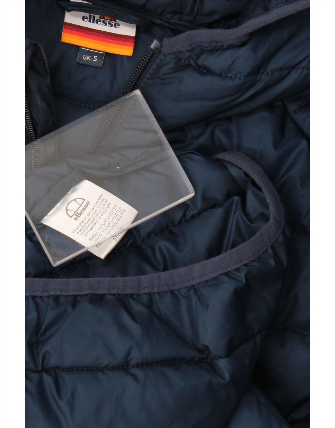 ELLESSE Chaqueta acolchada con capucha para hombre UK 36 Small Azul marino Poliéster