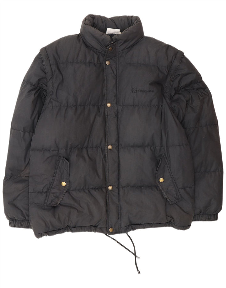 Sergio Tacchini Chaqueta acolchada para hombre UK 42 XL Algodón azul marino