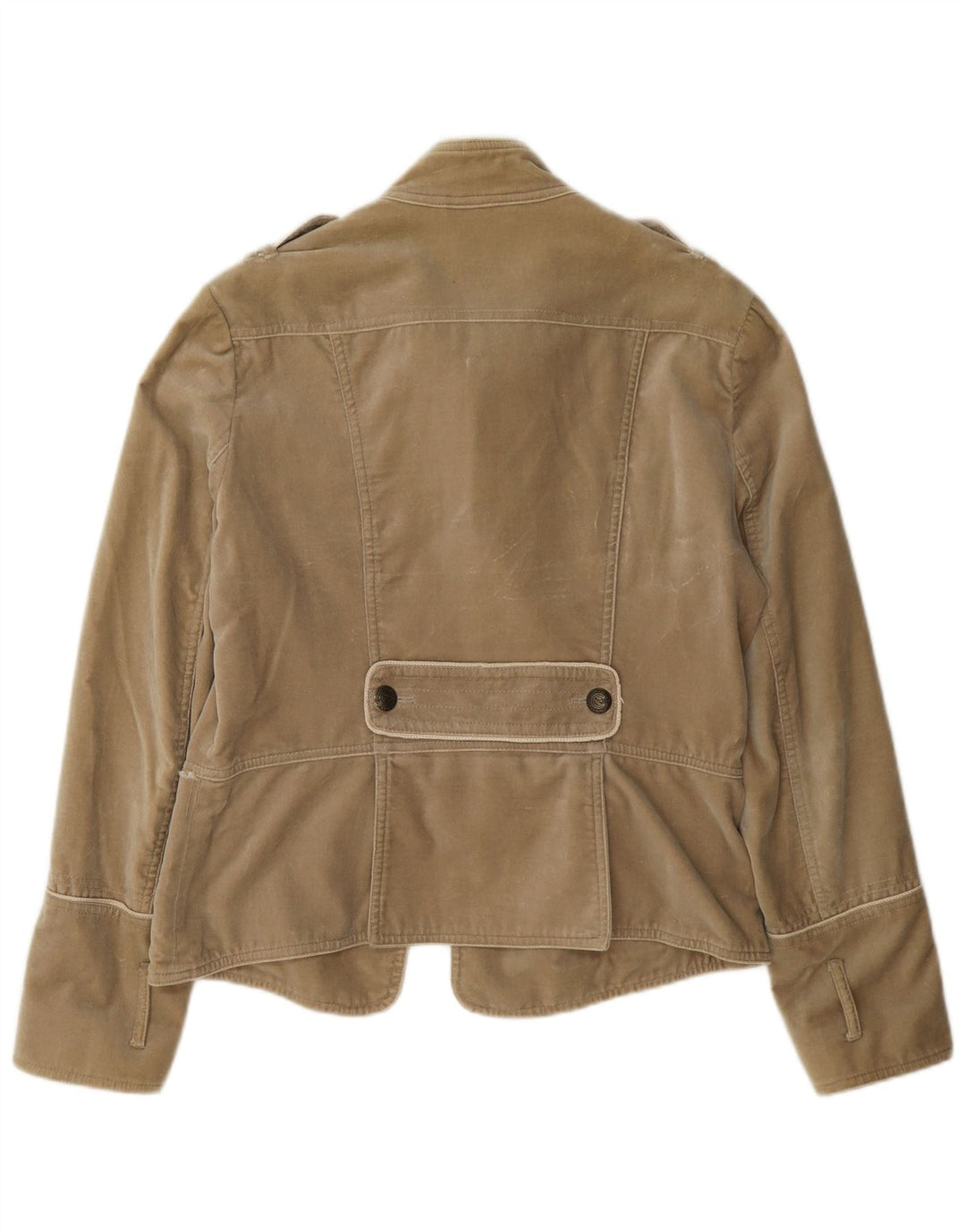 Massimo Dutti Chaqueta Militar De Doble Botonadura Mujer UK 40 XL Beige