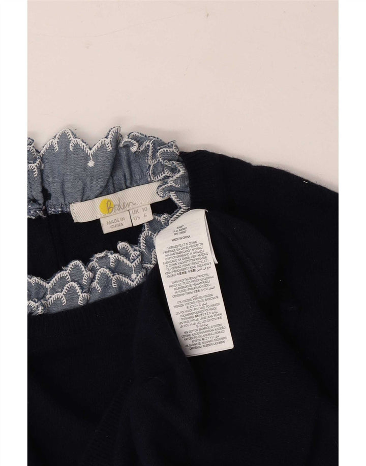Boden - Jersey extragrande con cuello alto para mujer, talla S, color azul marino