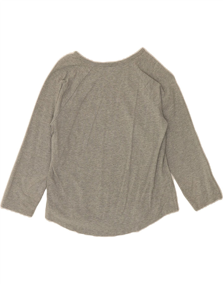 RALPH LAUREN Womens Top 3/4 Sleeve UK 12 Medium Grey Cotton Vintage Ralph Lauren and Second-Hand Ralph Lauren from Messina Hembry 