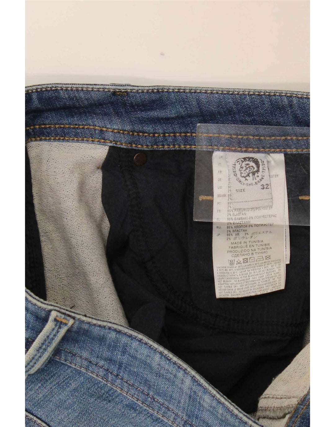Diesel Hombre Vaqueros Slim W32 L31 Algodón Azul