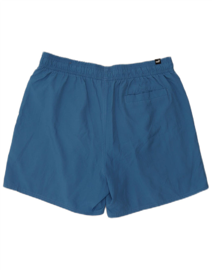 Puma Bañador con gráfico para hombre, talla grande, poliéster azul