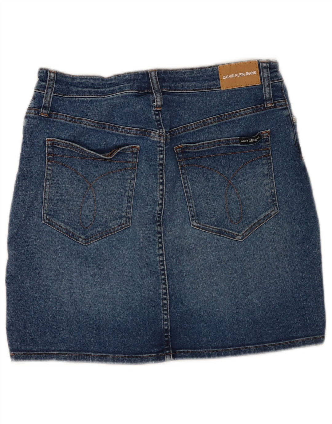 Calvin Klein Minifalda Vaquera Desgastada para Mujer W31 Algodón Azul Medio